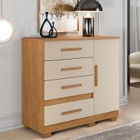 Cômoda New Florença 4 Gavetas 1 Porta Com Sapateira -benetil Cinamomo Off - 2