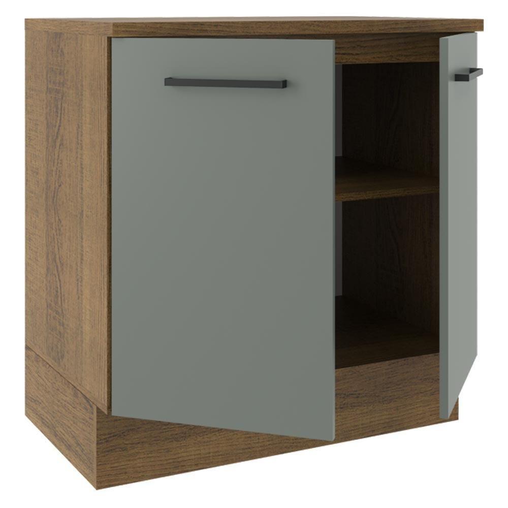 Balcão Madesa Agata 80 cm 2 Portas - Rustic/Cinza - 7