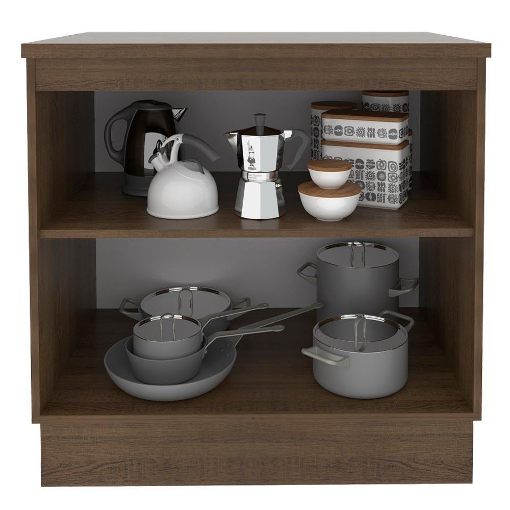 Balcão Madesa Agata 80 cm 2 Portas - Rustic/Cinza - 9