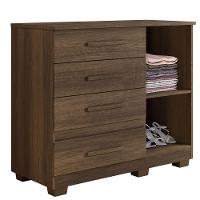 Cômoda Melissa 4 Gavetas 1 Porta Com Sapateira - Benetil Imbuia - 3