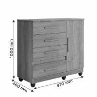 Cômoda Melissa 4 Gavetas 1 Porta Com Sapateira - Benetil Imbuia