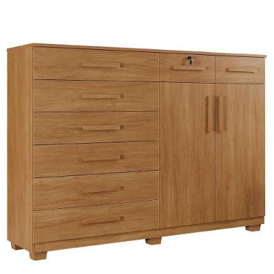 Cômoda New Triunfo 8 Gavetas 2 Portas 2 Prateleiras Cinamomo