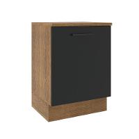 Balcão Madesa Agata 60cm 1 Porta Rustico Preto - 2