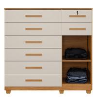 Cômoda New Vitoria 8 Gavetas Com Sapateira - Benetil Cinamomo Off - 3