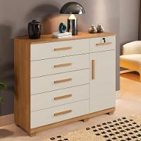 Cômoda Milano 6 Gavetas 1 Porta 1 Prateleira Com Sapateira Cinamomo Off - 2