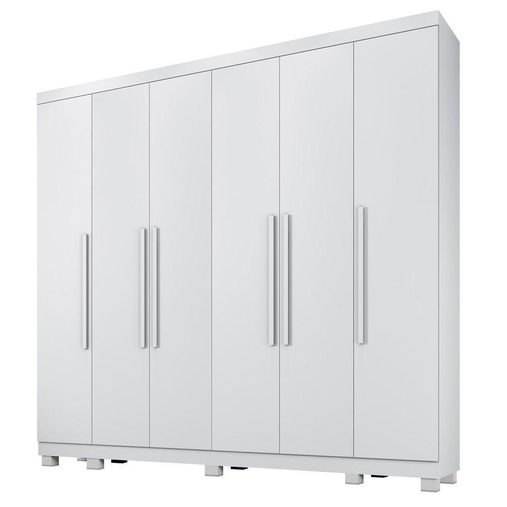 Guarda Roupa Miami 6 Portas 6 Gavetas 12 Prateleiras - Bene Branco - 1