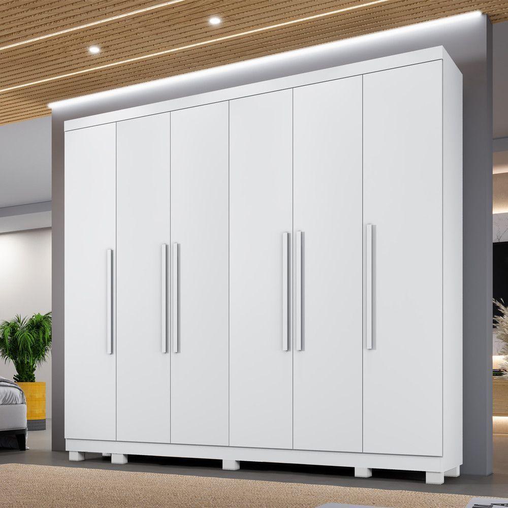 Guarda Roupa Miami 6 Portas 6 Gavetas 12 Prateleiras - Bene Branco - 2