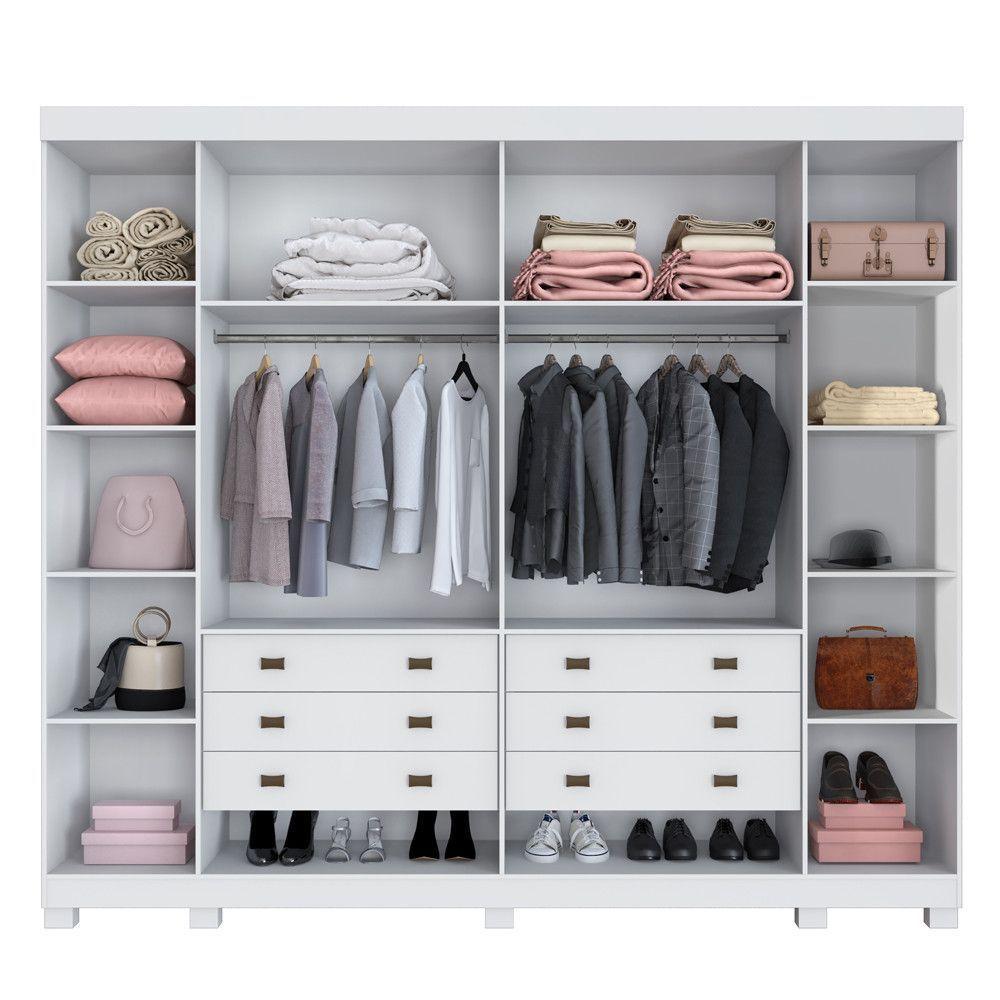 Guarda Roupa Miami 6 Portas 6 Gavetas 12 Prateleiras - Bene Branco - 3