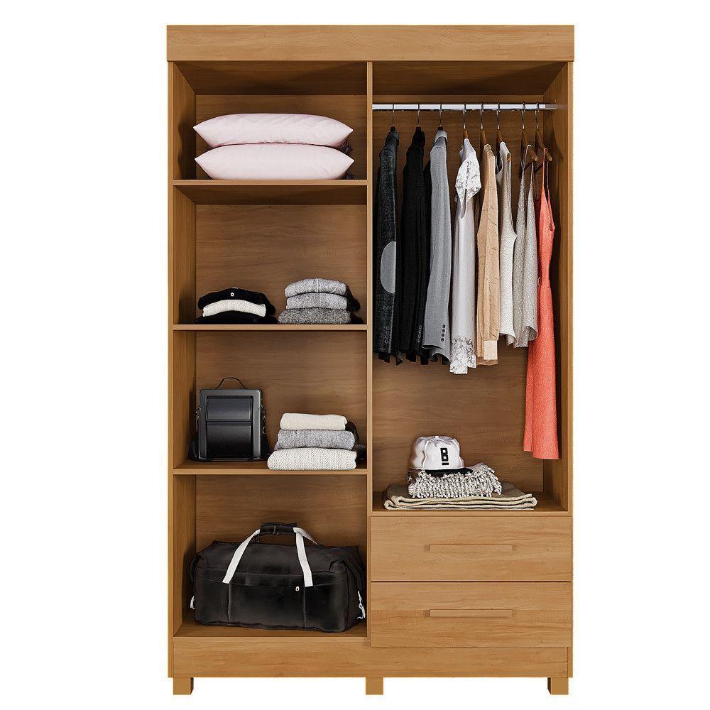 Guarda Roupa Leblon 4 Portas 2 Gavetas 5 Prateleiras Cinamomo - 3