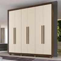 Guarda Roupa Itália 6 Portas 3 Gavetas 7 Prateleiras Imbuia Off - 2