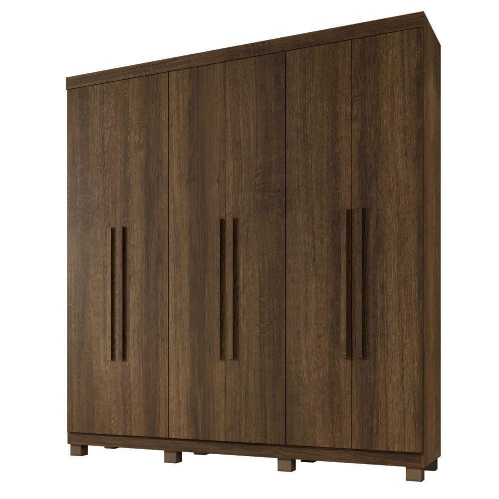Guarda Roupa Itália 6 Portas 3 Gavetas 7 Prateleiras Imbuia - 1