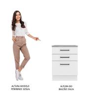Balcão Madesa Agata 60 Cm 3 Gavetas - Branco Rustic/branco - 8
