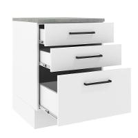 Balcão Madesa Agata 60 Cm 3 Gavetas - Branco Rustic/branco - 9