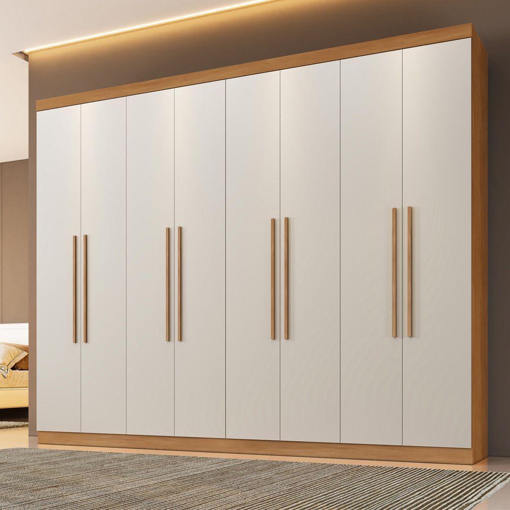 Guarda Roupa Bahia 8 Portas 4 Gavetas 8 Prateleiras Cinamomo Off - 2