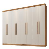 Guarda Roupa Bahia 8 Portas 4 Gavetas 8 Prateleiras Cinamomo Off - 1
