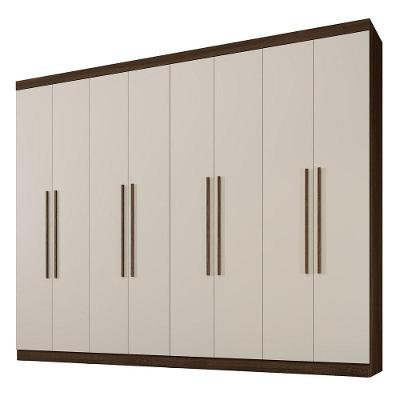 Guarda Roupa Bahia 8 Portas 4 Gavetas 8 Prateleiras Imbuia Off