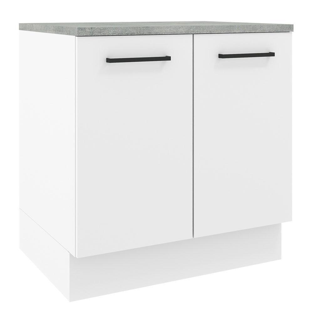 Balcão Madesa Agata 80 Cm 2 Portas - Branco Rustic/branco - 1