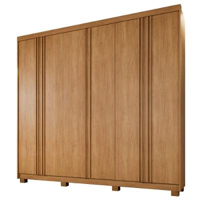 Guarda Roupa Lisboa 6 Portas Ripado 4 Gavetas 10 Prateleiras Cinamomo