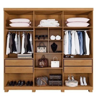 Guarda Roupa Lisboa 6 Portas Ripado 4 Gavetas 10 Prateleiras Cinamomo