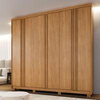Guarda Roupa Lisboa 6 Portas Ripado 4 Gavetas 10 Prateleiras Cinamomo - 2