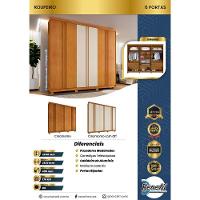 Guarda Roupa Lisboa 6 Portas Ripado 4 Gavetas 10 Prateleiras Cinamomo - 5