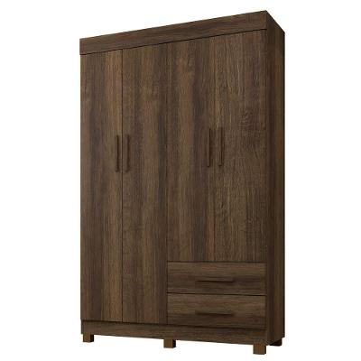Guarda Roupa Leblon 4 Portas 2 Gavetas 5 Prateleiras - Benet Imbuia