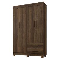 Guarda Roupa Leblon 4 Portas 2 Gavetas 5 Prateleiras - Benet Imbuia - 1