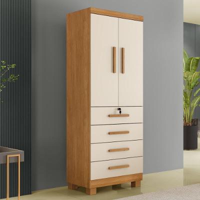 Guarda Roupa Solteiro Honduras 2 Portas 4 Gavetas Cinamomo Off MDP Benetil Móveis