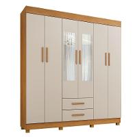 Guarda Roupa Leblon 6 Portas 2 Gavetas 7 Prateleiras Cinamomo Off - 1