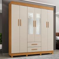 Guarda Roupa Leblon 6 Portas 2 Gavetas 7 Prateleiras Cinamomo Off - 2