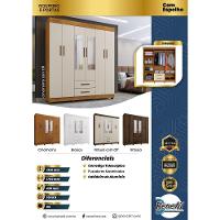 Guarda Roupa Leblon 6 Portas 2 Gavetas 7 Prateleiras Cinamomo Off - 6