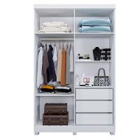 Guarda Roupa Itália 4 Portas 3 Gavetas 5 Prateleiras Branco - 3