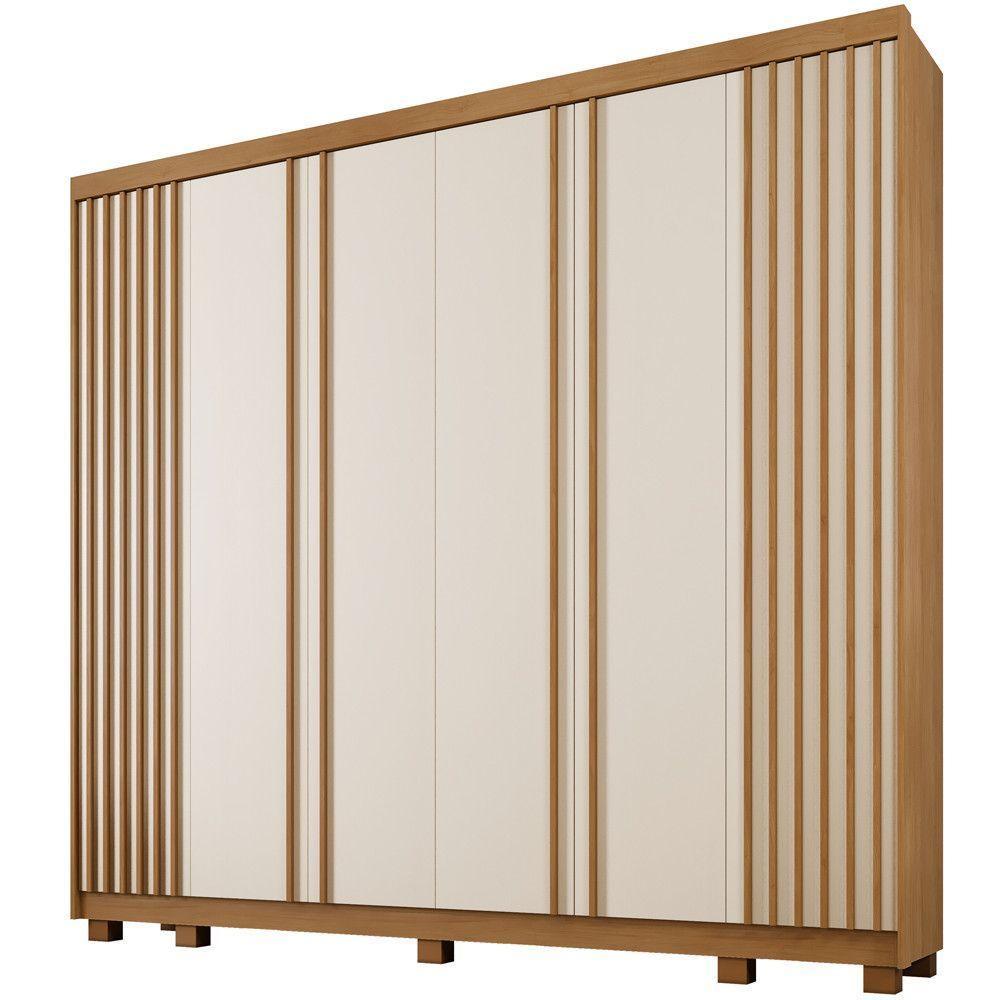 Guarda Roupa Arezzo 6 Portas Ripado 6 Gavetas 12 Prateleiras Cinamomo Off - 1
