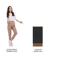 Balcão Madesa Agata 40cm 3 Gavetas Rustico Preto - 7