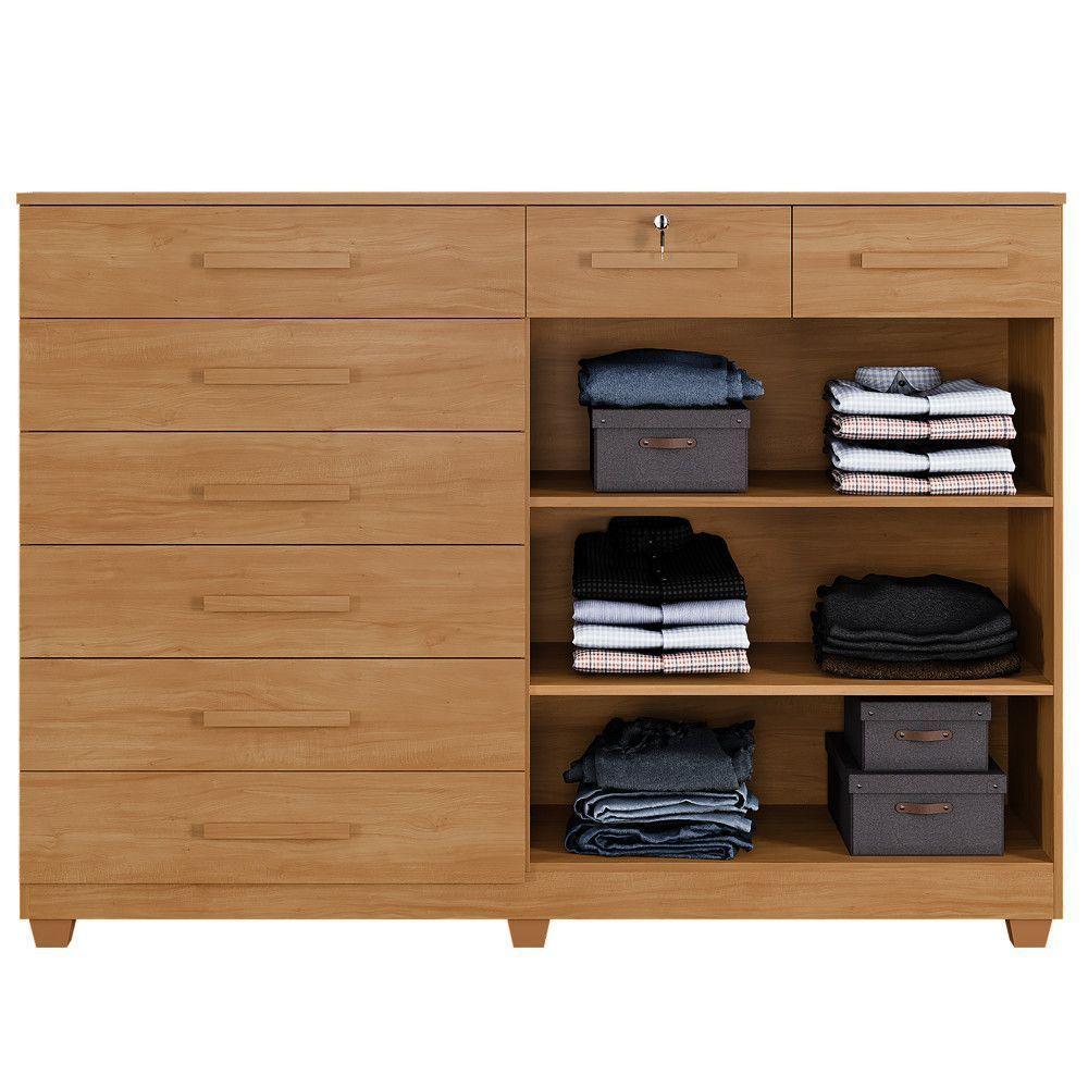 Cômoda Portugal 8 Gavetas 2 Portas 2 Prateleiras Cinamomo - 3