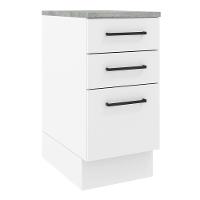 Balcão Madesa Agata 40 Cm 3 Gavetas - Branco Rustic/branco - 1