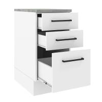 Balcão Madesa Agata 40 Cm 3 Gavetas - Branco Rustic/branco - 9