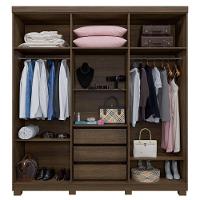 Guarda Roupa Milão 6 Portas 3 Gavetas 7 Prateleiras - Beneti Imbuia Off - 3