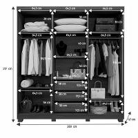 Guarda Roupa Milão 6 Portas 3 Gavetas 7 Prateleiras - Beneti Imbuia Off - 5