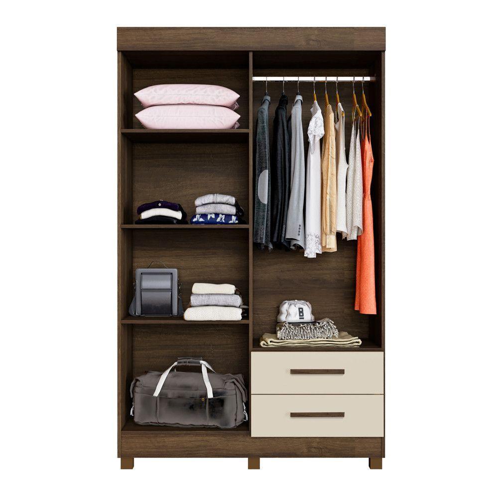 Guarda Roupa New Copacabana 4 Portas 2 Gavetas 5 Prateleiras Imbuia Off - 1