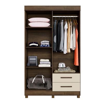 Guarda Roupa New Copacabana 4 Portas 2 Gavetas 5 Prateleiras Imbuia Off