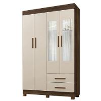 Guarda Roupa New Copacabana 4 Portas 2 Gavetas 5 Prateleiras Imbuia Off - 5