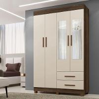 Guarda Roupa New Copacabana 4 Portas 2 Gavetas 5 Prateleiras Imbuia Off - 6