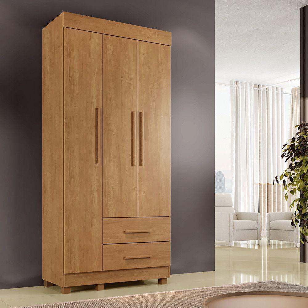 Guarda-roupa New Copacabana 3 Portas 2 Gavetas - Benetil Cinamomo - 2