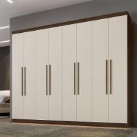 Guarda Roupa New Premium 8 Portas 4 Gavetas 8 Prateleiras Imbuia Off - 2