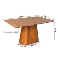 Mesa De Jantar Retangular 140cm Gtdnexxus Madeiramadeira Cinamomo Canela - 2