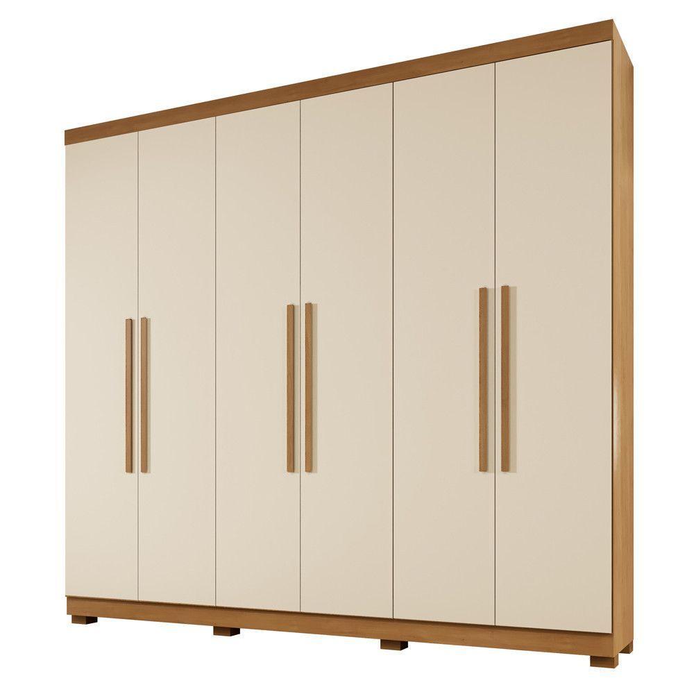 Guarda Roupa Viena 6 Portas 4 Gavetas 10 Prateleiras Cinamomo Off - 1