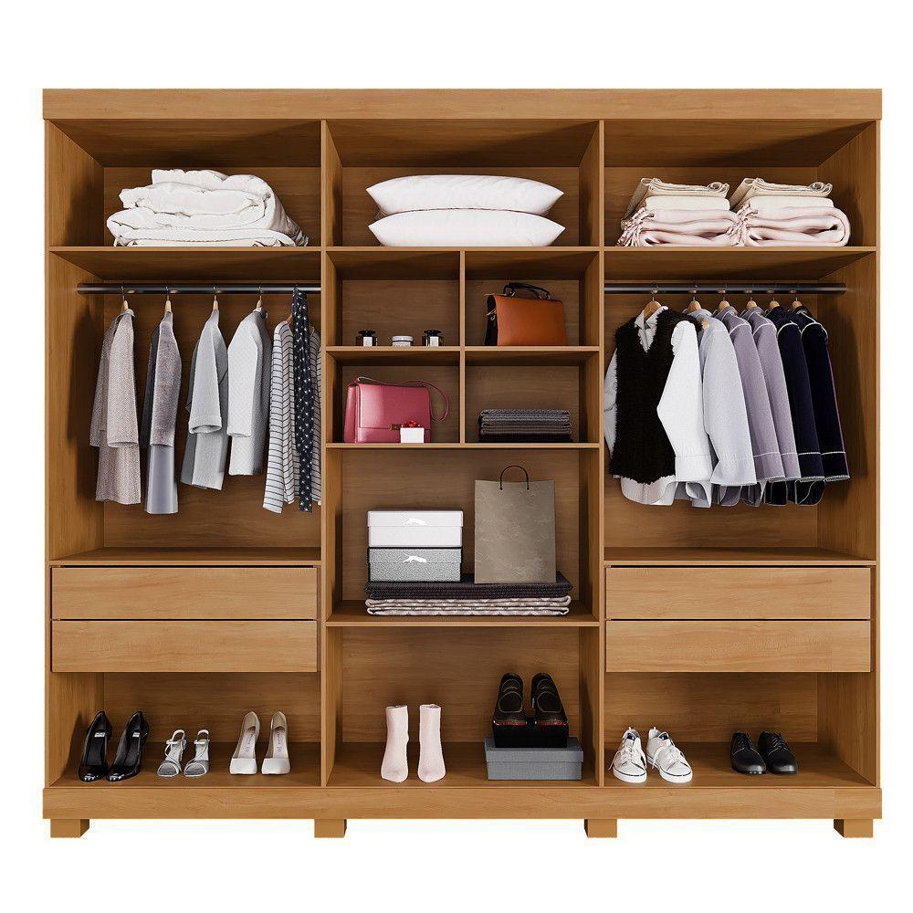 Guarda Roupa Viena 6 Portas 4 Gavetas 10 Prateleiras Cinamomo Off - 4