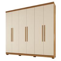 Guarda Roupa Viena 6 Portas 4 Gavetas 10 Prateleiras Cinamomo Off - 1