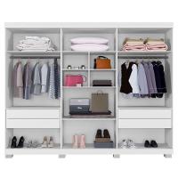 Guarda Roupa Viena 6 Portas 4 Gavetas 10 Prateleiras Branco - 3